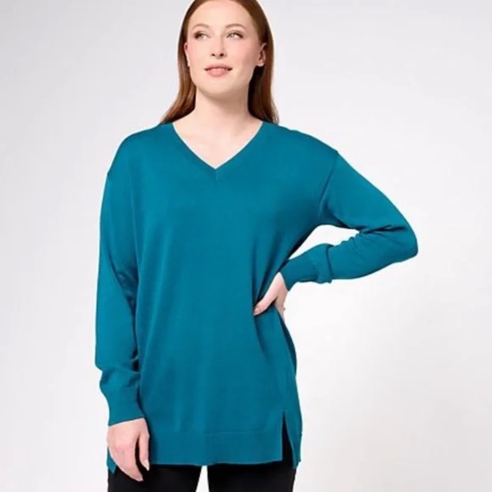 GIRL WITH CURVES V-Neck Long Sleeve Sweater A608828